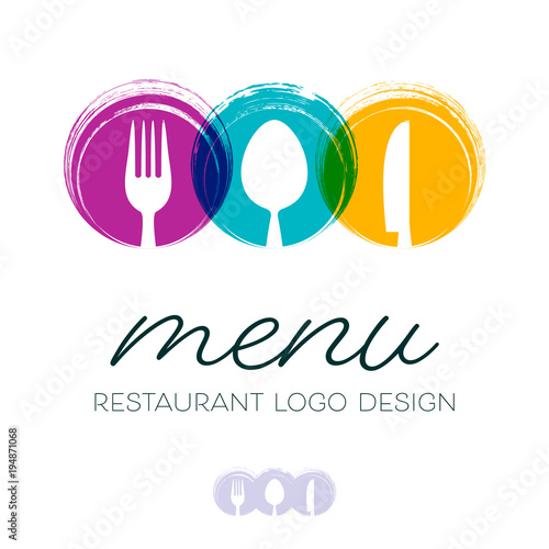 Abstract restaurant menu logo design