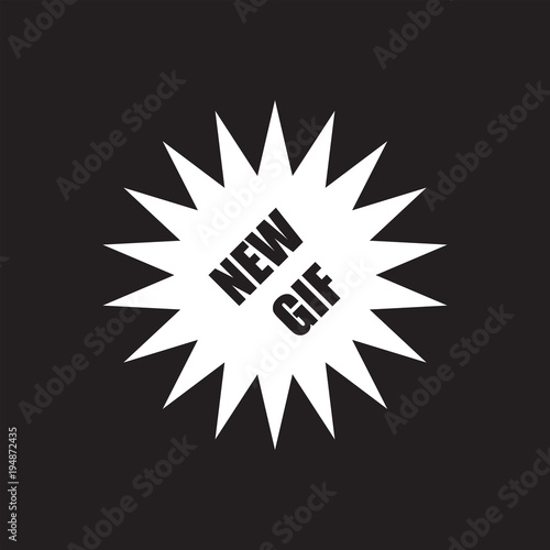 new gif icon,flat vector sign isolated on black background. Simple vector illustration for graphic and web design.