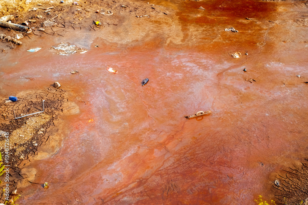 polluted soil and water