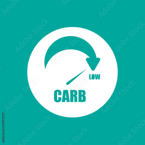 low carb icon,flat vector sign isolated on green background. Simple vector illustration for graphic and web design.