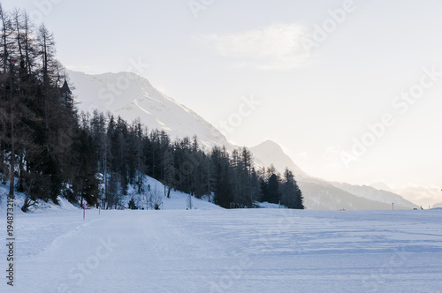 Sils, Silsersee, Langlauf, Langlaufloipe, Piz da la Margna, Oberengadin, Winter, Wintersport, Alpen, Graubünden, Schweiz