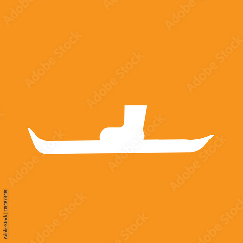 snowshoe icon,flat vector sign isolated on yellow background. Simple vector illustration for graphic and web design.