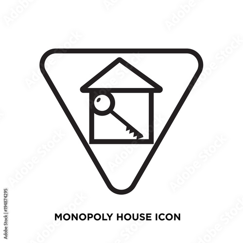 monopoly house icon, triangle home key flat vector sign isolated on white background. Simple vector illustration for graphic and web design.