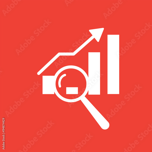 white gap analysis icon isolated on red background for your web, mobile and app design