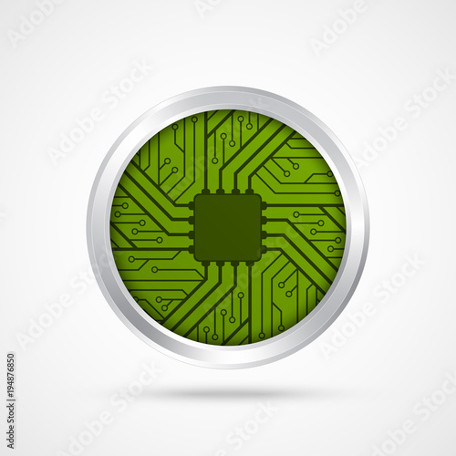 Electronic chip icon. Vector illustration.