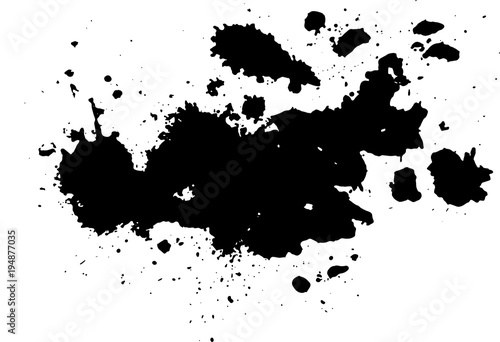 Abstract black ink blot background. Vector illustration. Grunge texture for cards and flyers design. Digital brushe