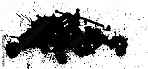 Abstract black ink blot background. Vector illustration. Grunge texture for cards and flyers design. Digital brushe