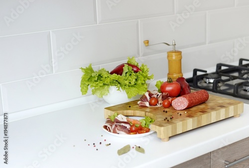 
the process of cooking in the kitchen