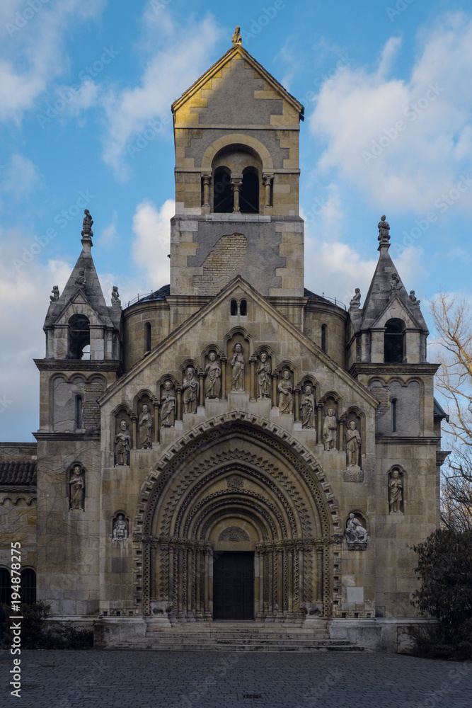 The stunning Jak Church located inside the Vajdahunyad Castle, Budapest