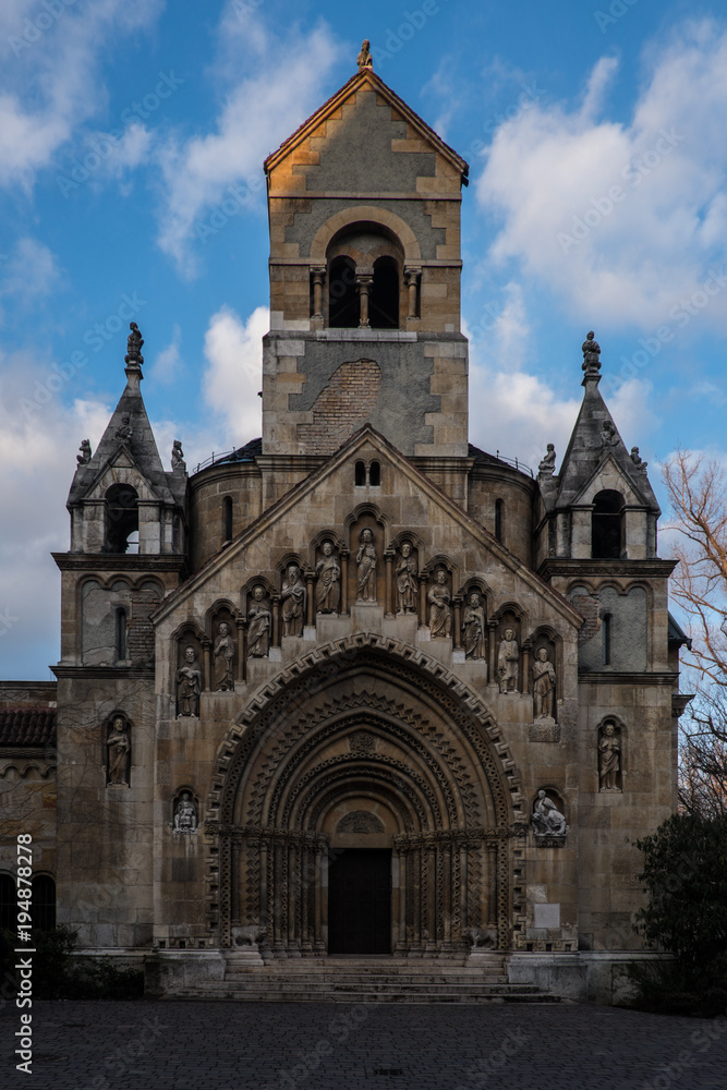 The stunning Jak Church located inside the Vajdahunyad Castle, Budapest