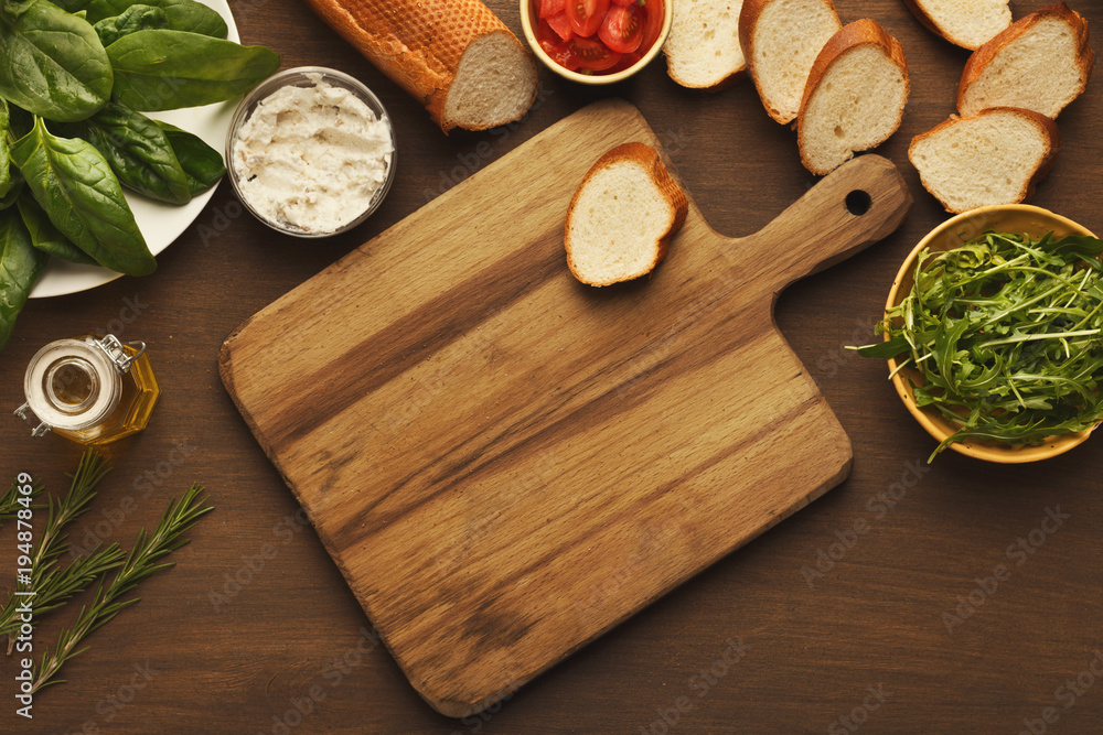 Making healthy bruschettas with organic ingredients