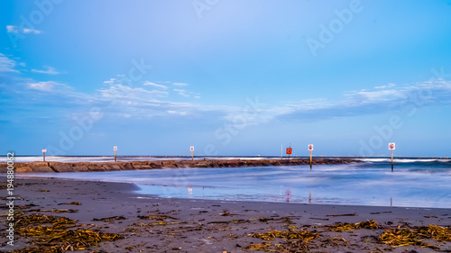 Low tide on Galveston beach. © Tim Barnes
