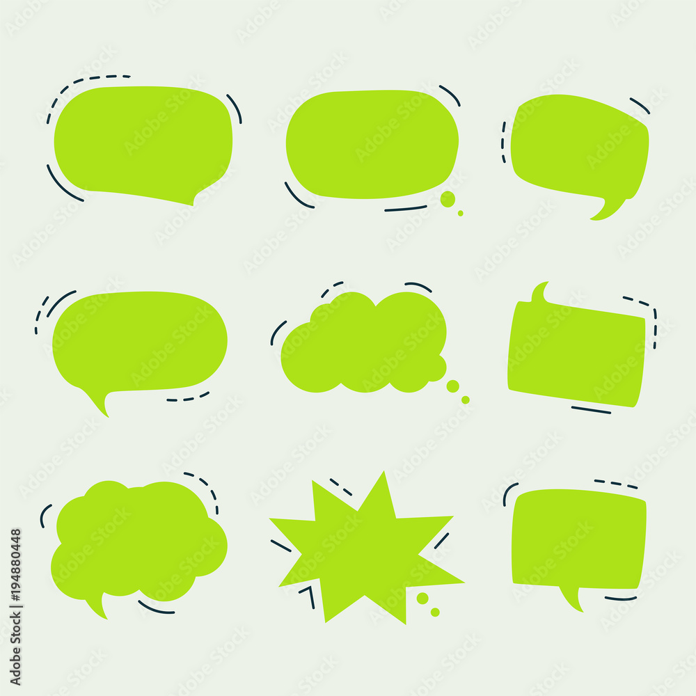 Blank empty colored speech bubbles Blank empty colored speech bubbles