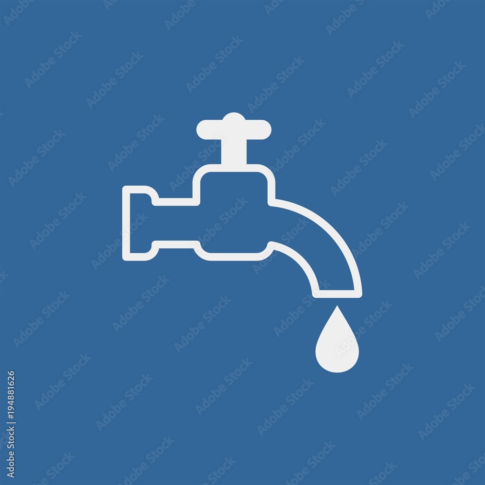 Faucet water flat vector icon Faucet water flat vector icon