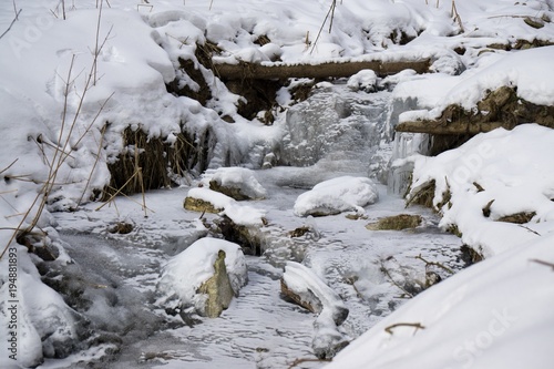 Frozen river. Slovakia  © Valeria