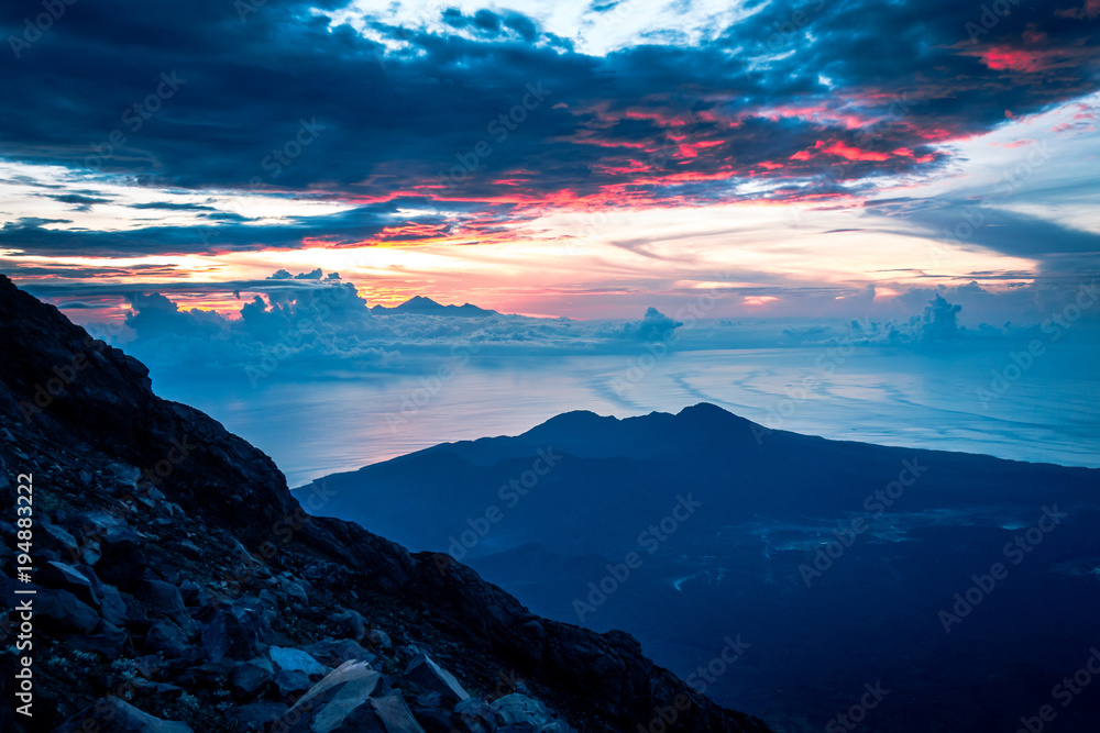 sunrise on volcano