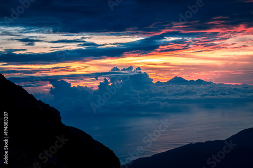Sunrise on volcano 