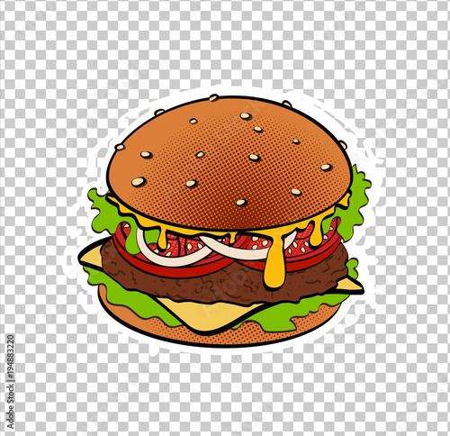 Pop art retro burger