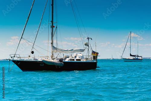 Yacht sailing the Caribbean