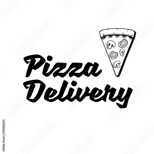 Pizza delivery logo. Flat pizza delivery banner. Vector fast food. photo