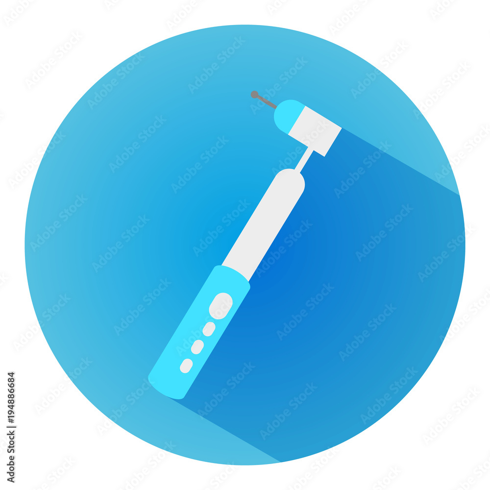 Flat design modern vector illustration of medical dental drill icon with long shadow, for web app Flat design modern vector illustration of medical dental drill icon with long shadow, for web app
