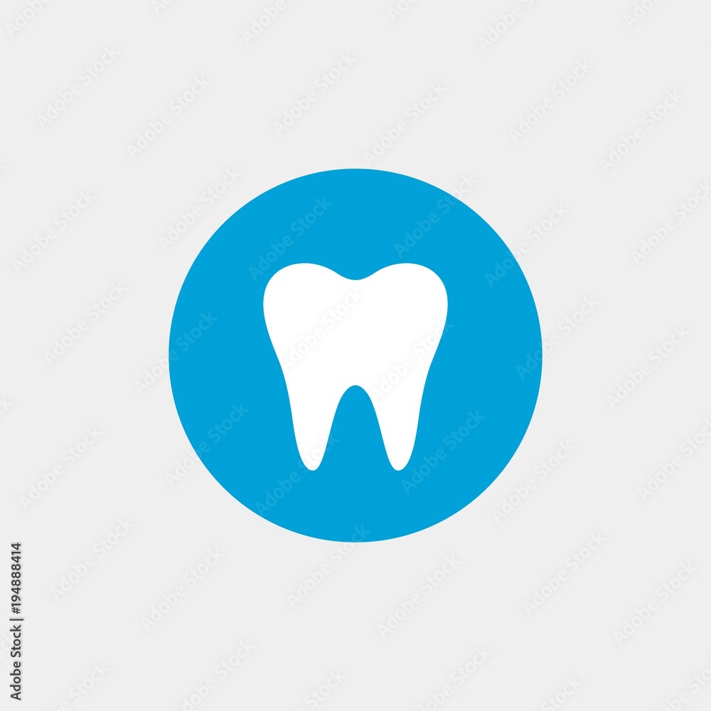 Tooth flat vector icon. Dental flat vector icon Tooth flat vector icon. Dental flat vector icon