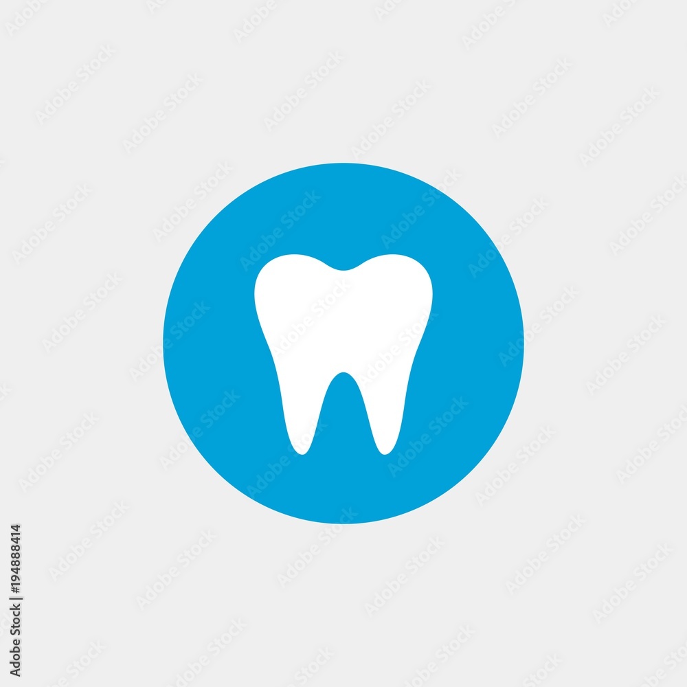 Tooth flat vector icon. Dental flat vector icon