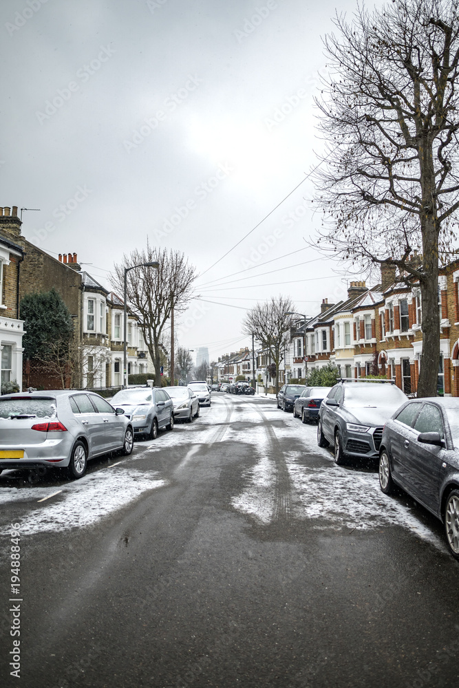 Winter in London during Snow