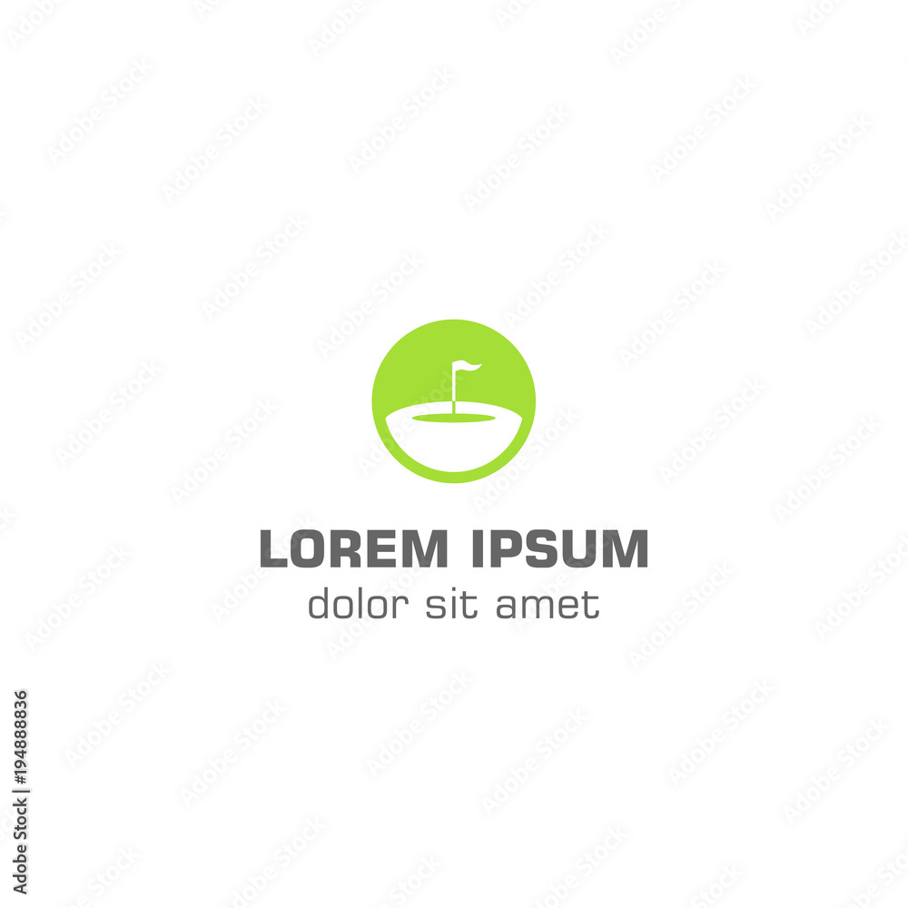 Golf negative space field. Vector logo template Golf negative space field. Vector logo template