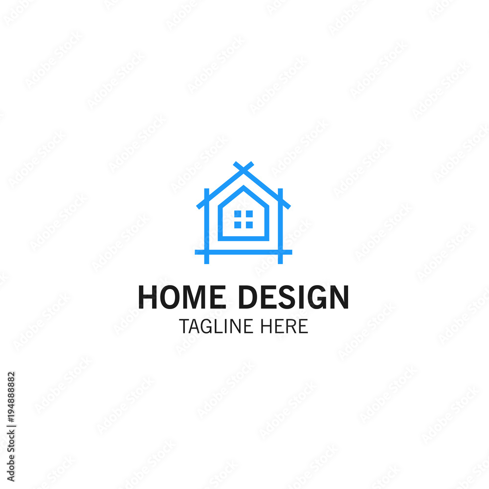 Home design, construction. Vector logo template Home design, construction. Vector logo template