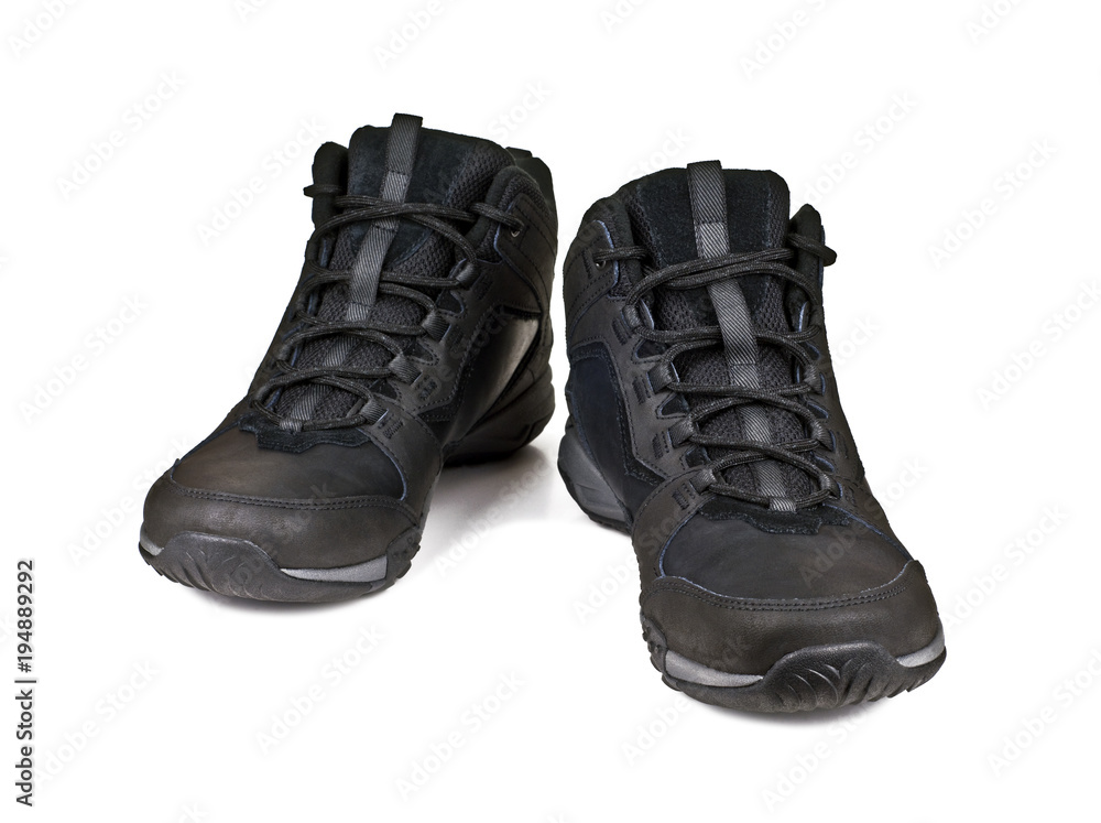 Men's hiking shoes isolated on white background Men's hiking shoes isolated on white background