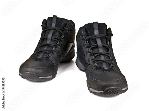 Men's hiking shoes isolated on white background