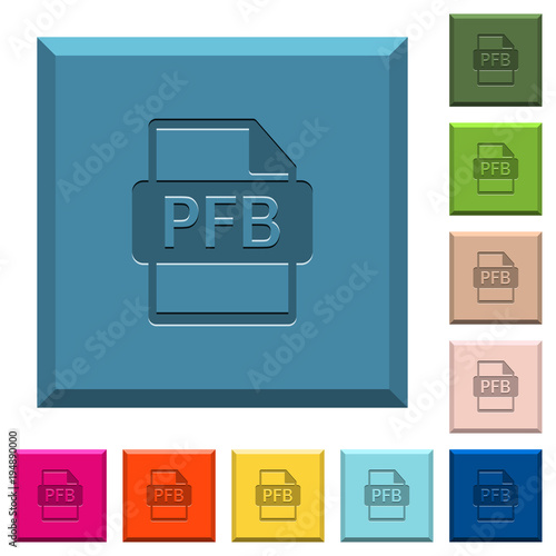 PFB file format engraved icons on edged square buttons