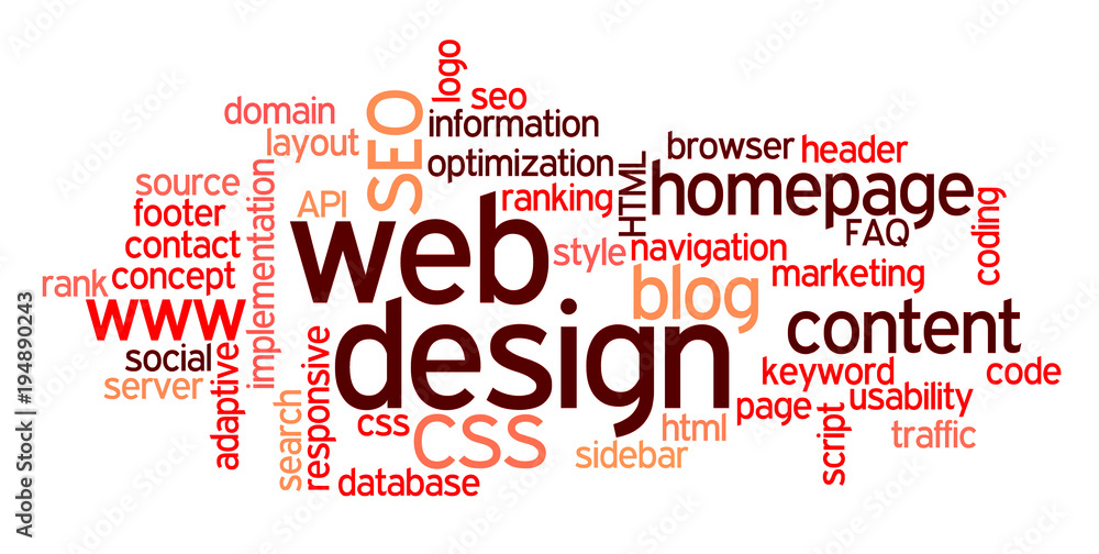 Word Cloud Web Design Stock Illustration | Adobe Stock