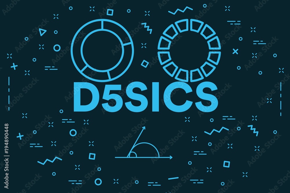 Conceptual business illustration with the words d5sics Conceptual business illustration with the words d5sics