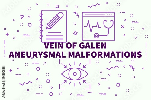 Photos Conceptual business illustration with the words vein of galen aneurysmal malform