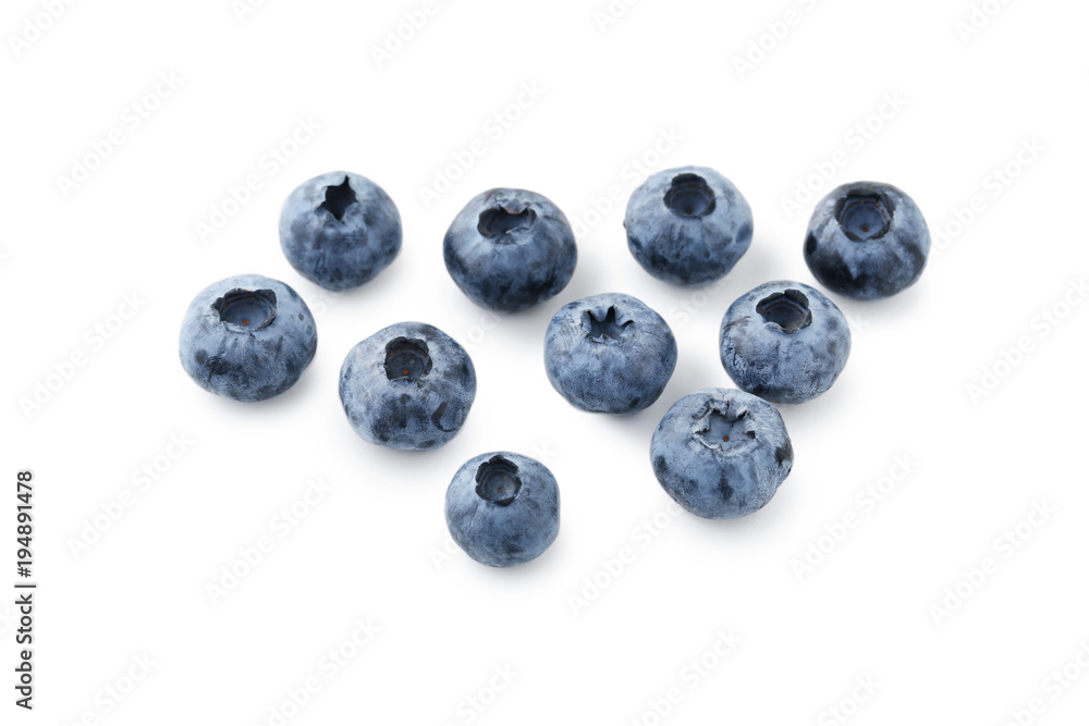 Ripe blueberries isolated on white background Ripe blueberries isolated on white background