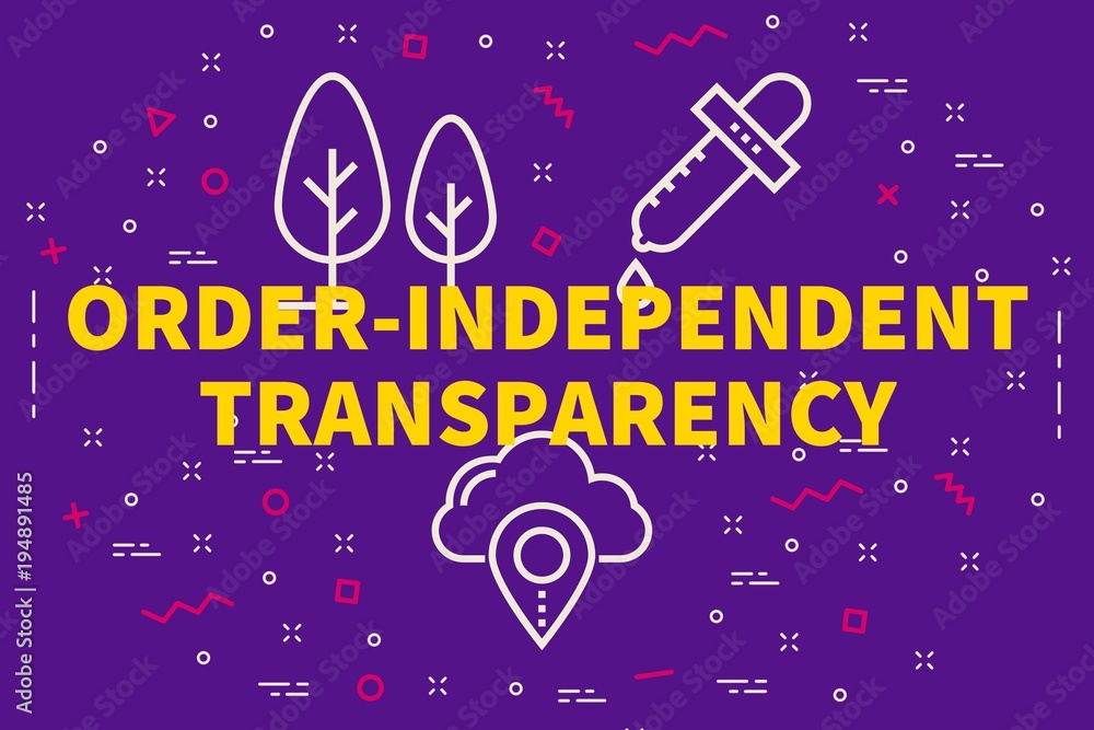 Fototapeta premium Conceptual business illustration with the words order-independent transparency