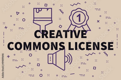 Conceptual business illustration with the words creative commons license
