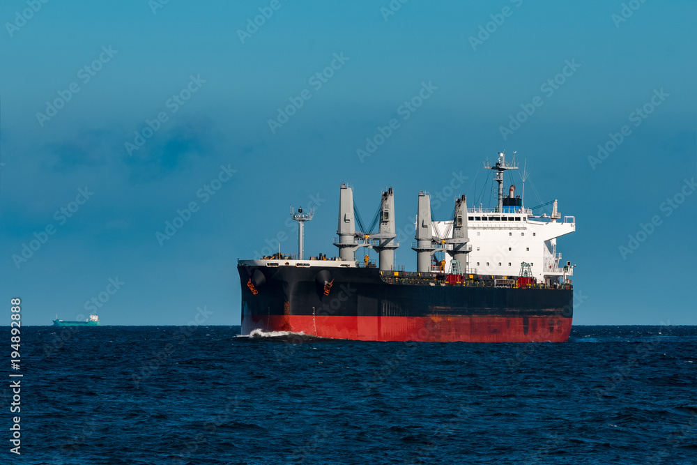 Black cargo ship