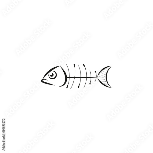 Fish skeleton line icon.