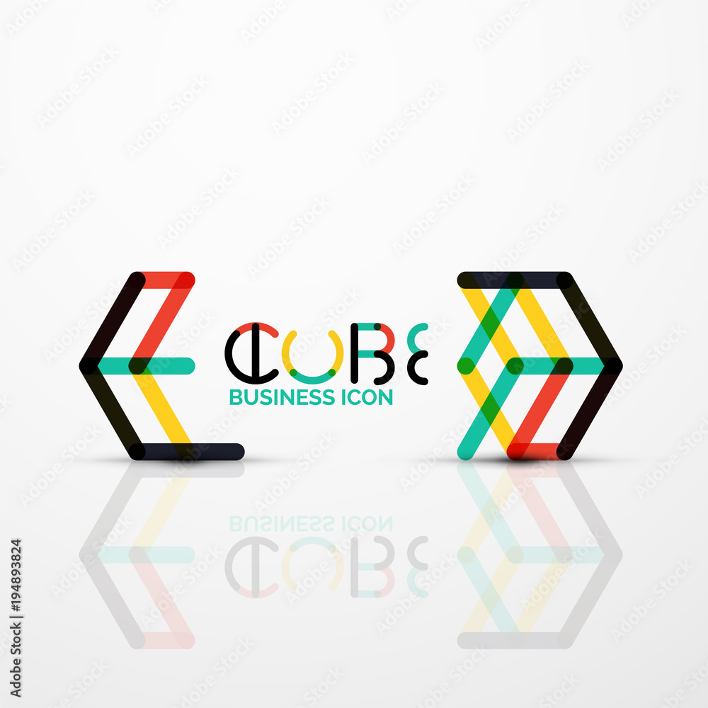Cube idea concept logo, line Cube idea concept logo, line