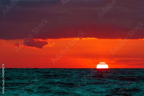 Romantic sunset over the sea