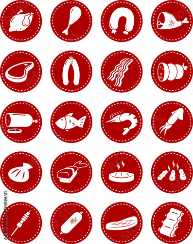 A set of meat icons