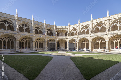 patio in the cloister of the Jerónimos in Lisbon. Portugal © bsanchez