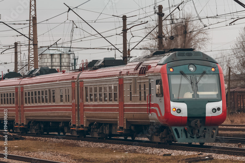 Red passenger train