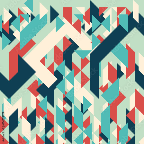 Abstract geometric background. Modern overlapping small triangles.