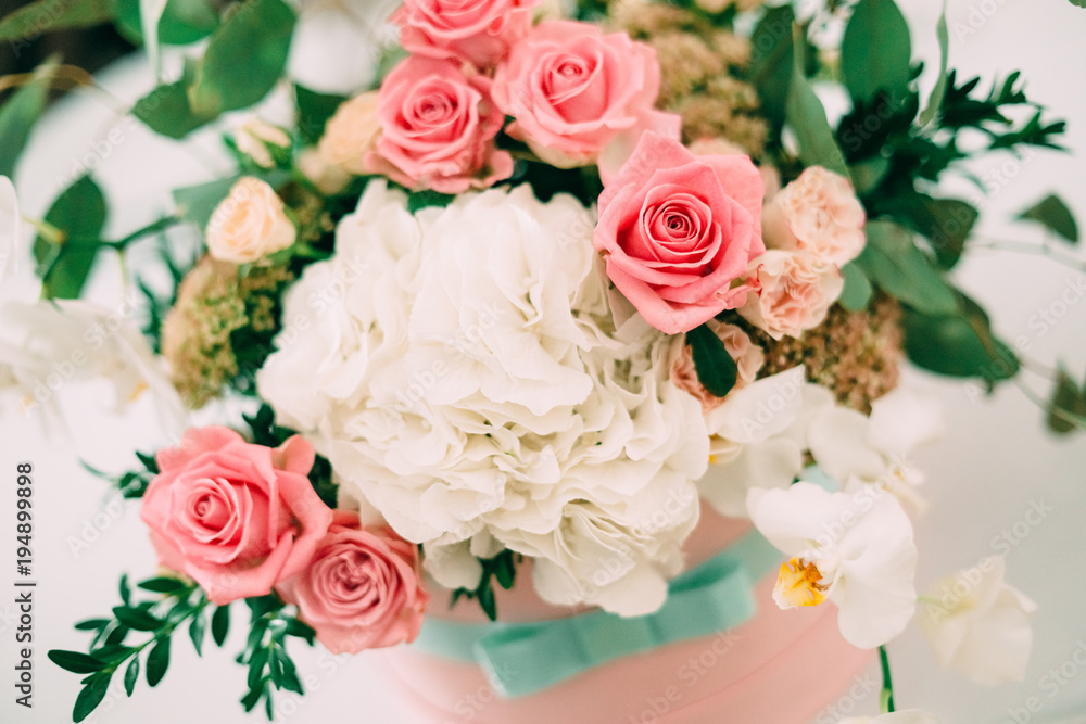 wedding decor of fresh flowers bouquet