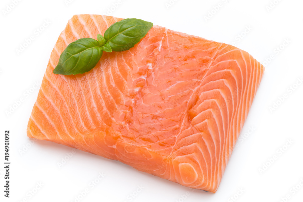 Fresh salmon fille with lachs on the white background. Fresh salmon fille with lachs on the white background.
