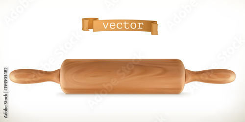 Rolling pin. 3d vector icon
